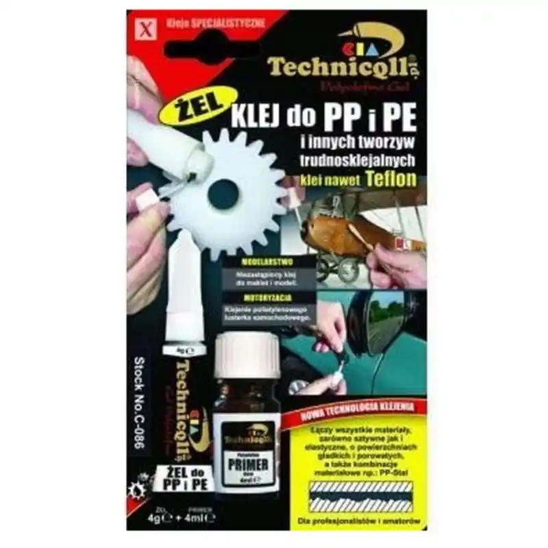 TECHNICQLL klej do PP PE PTFE 8ml - do polipropylenu i polietylenu - Od ręki