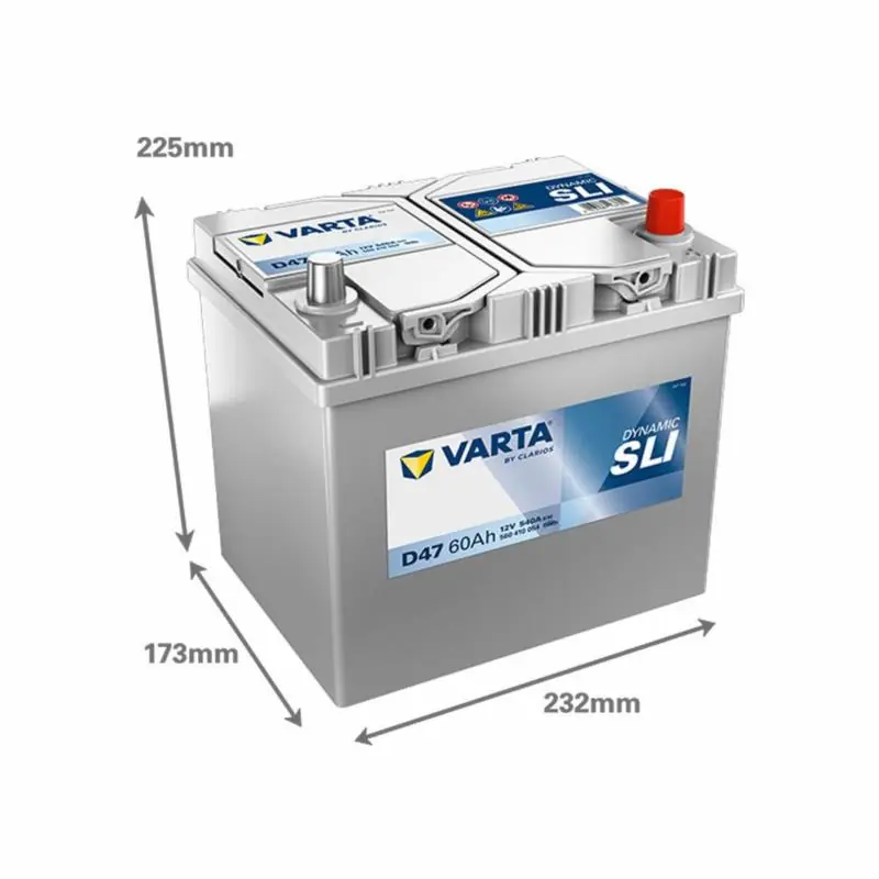 Darmowy zwrot | VARTA Dynamic SLI D47 60Ah 540A P+ – Akumulator do aut azjatyckich (D23)