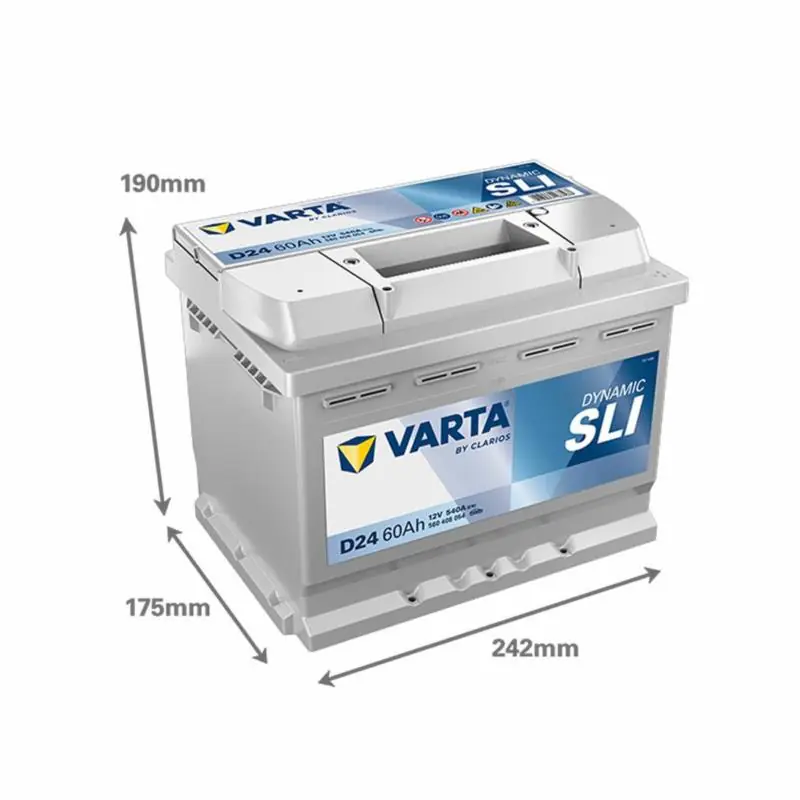 Cena specjalna | VARTA Dynamic SLI D24 60Ah 540A P+ – Akumulator 12V (Prawy Plus)
