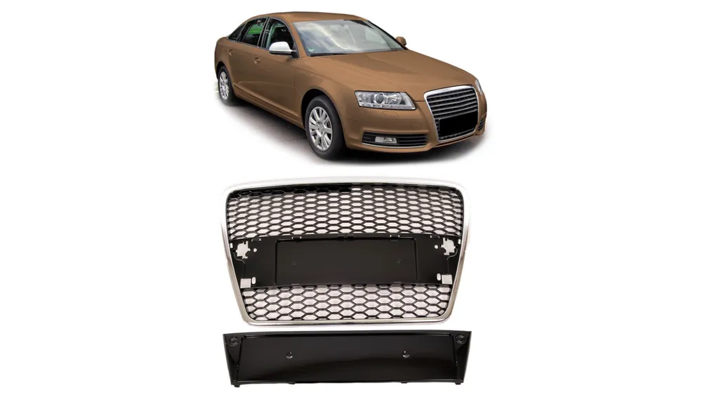 Grill Audi A6 C6 Chrome & Gloss Black - Nie przegap