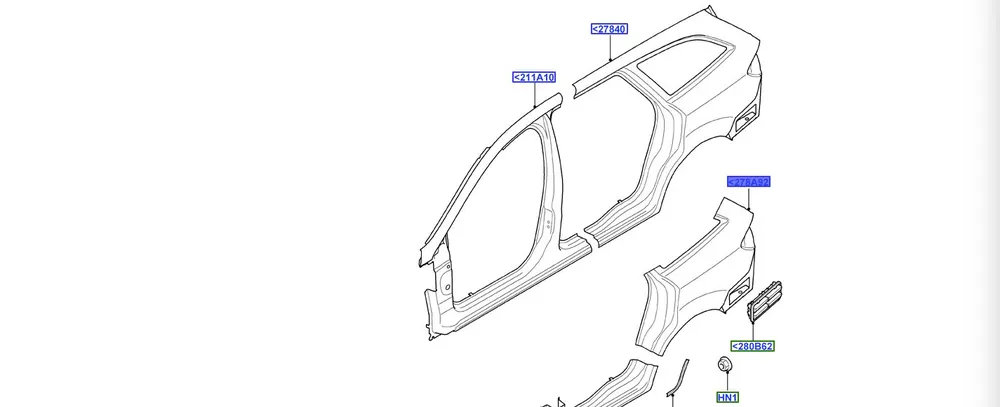 Oferta specjalna - Błotnik tylny lewy mk FORD 1470575