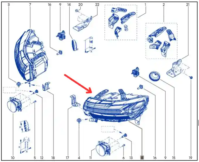 Oferta limitowana - Reflektor lewy przedni DACIA DUSTER III, BIGSTER 260603515R